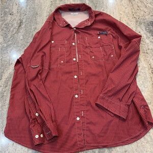 Columbia Sportswear Long Sleeve Shirt Mens XXL Button Down Red